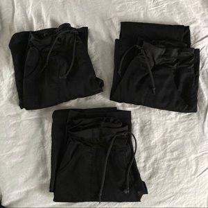 3 pairs Grey’s Anatomy Women’s scrub pants in XS black